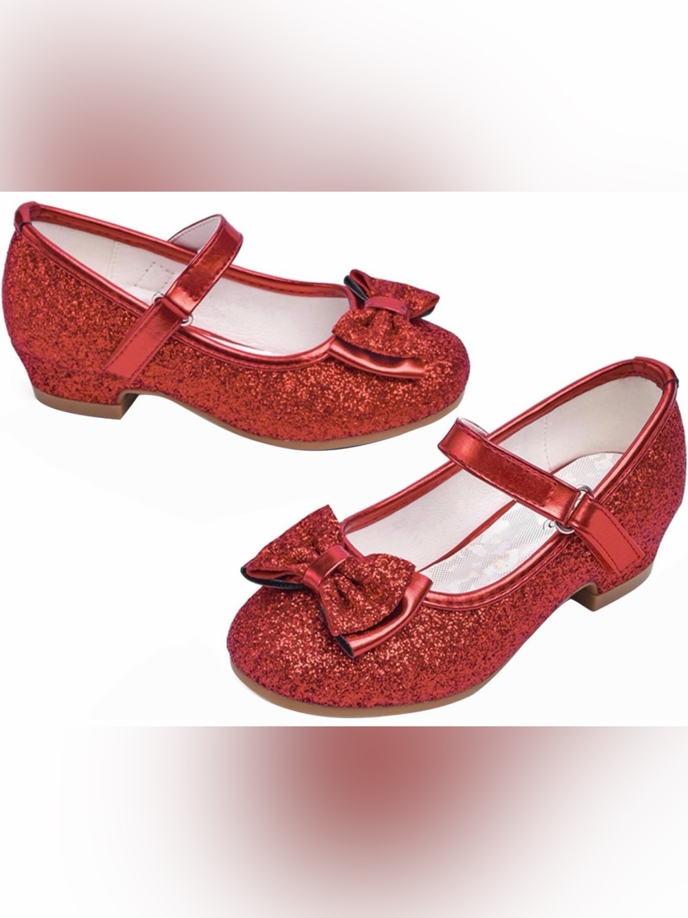 Stelle Girls Glitter Dress Shoe Flower Size 13 in Royal Red - Picture 2 of 8